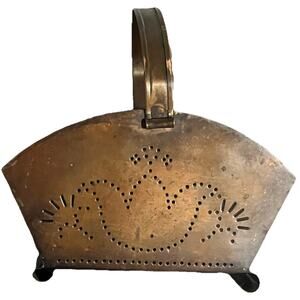 Vintage Pfaltzgraff Village Copper Punched Napkin Holder Folk art Cottagecore